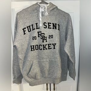 nelk fullsend hockey lace hoodie grey